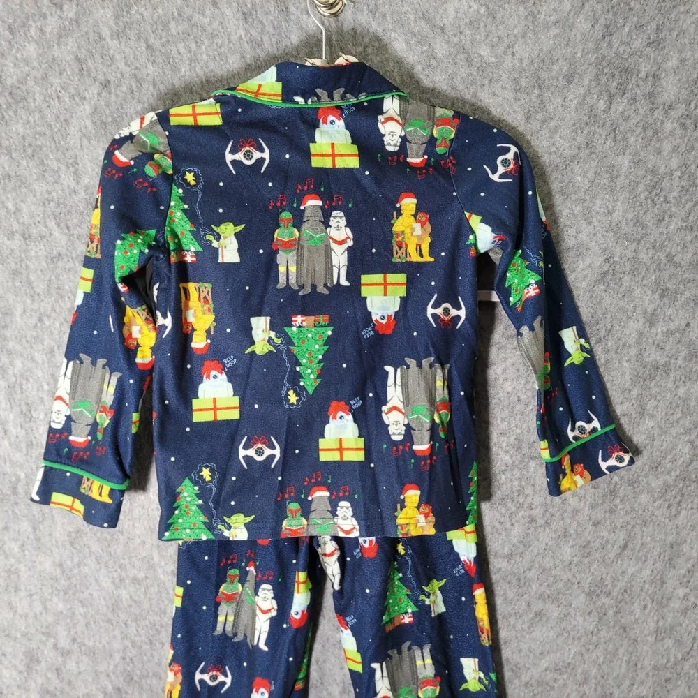Star Wars Christmas Pajamas Set Kid Xs Fleece Button Top Pant Bubba Trooper Yoda